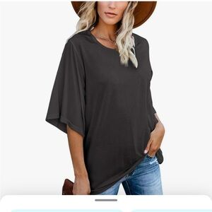 Cordat Bohemian 3/4 Flutter Sleeves Gray Women's Rayon/Spandex Size M 70s NWOT